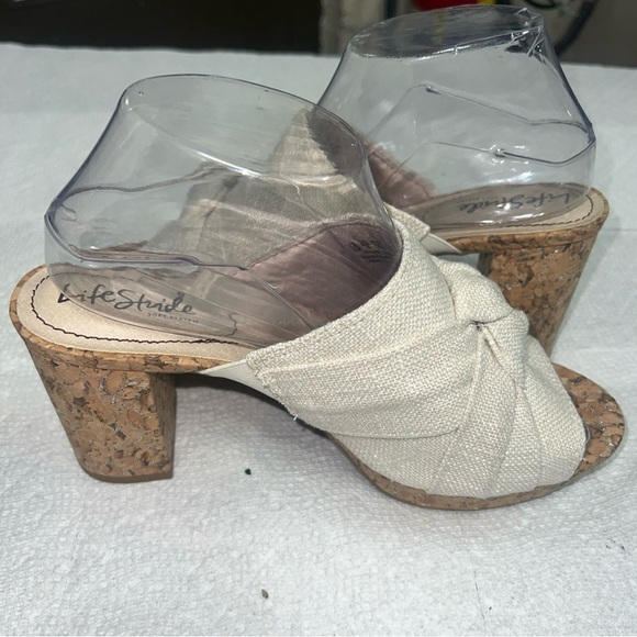 LifeStride Women's LAGUNA Platform Linen Slides Sandals Size 8 CREAM DAISY - Picture 7 of 11